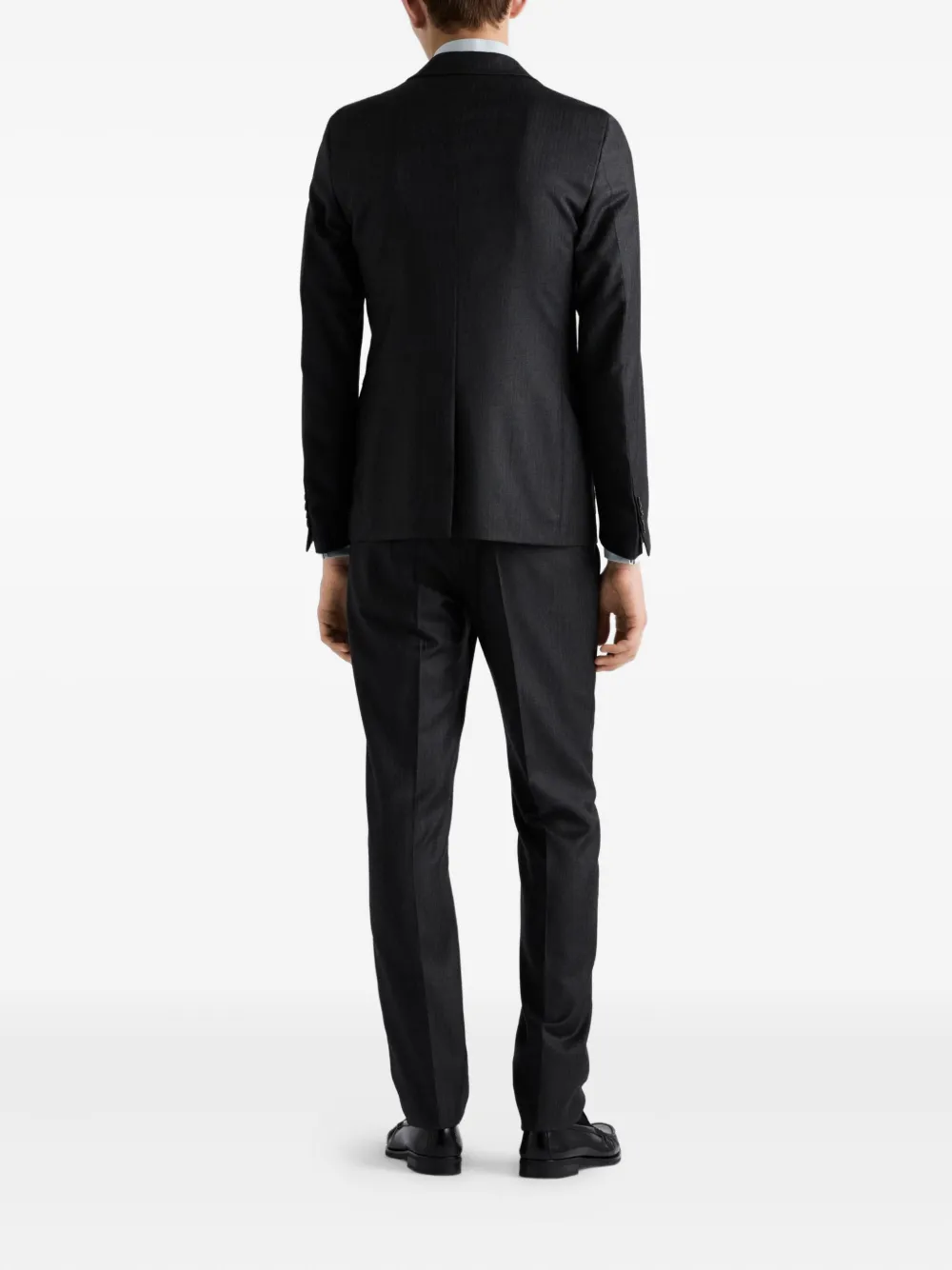 Prada Single-breasted Wool And Cashmere Suit In Black