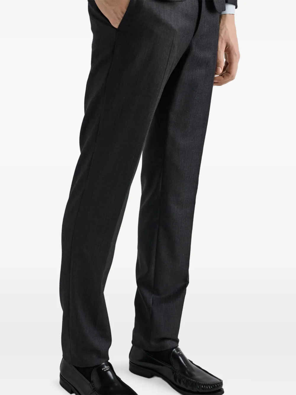 Prada Single-breasted Wool And Cashmere Suit In Black