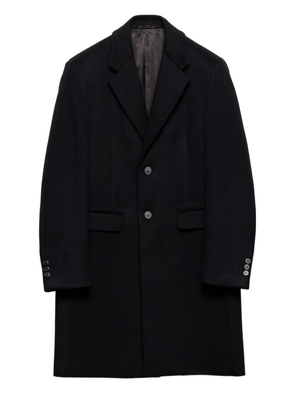 Prada notch-lapel wool coat - Black