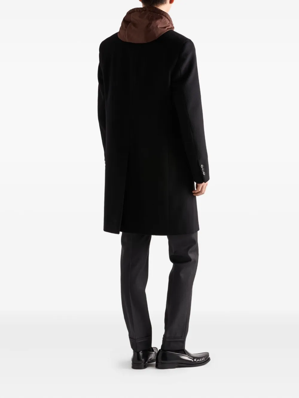  Prada Notch-lapel Wool Coat - Black 