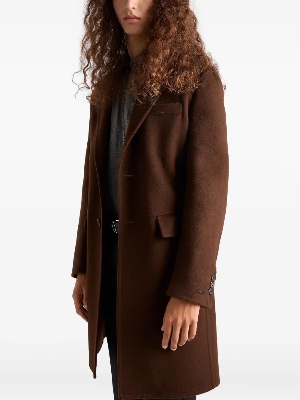 Prada Jas met gekerfde revers Bruin