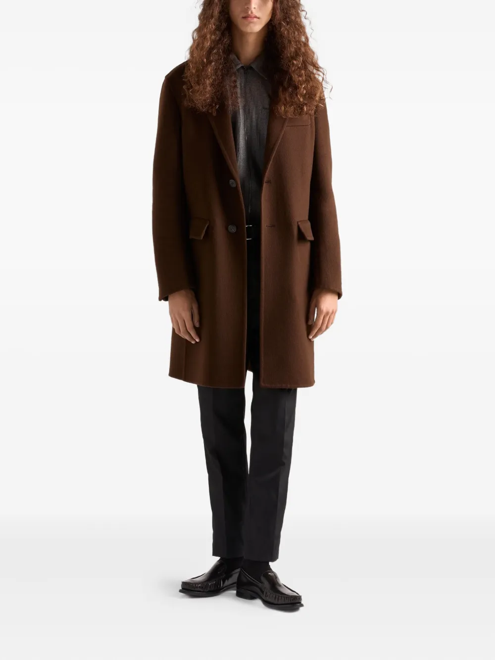 Prada Jas met gekerfde revers Bruin