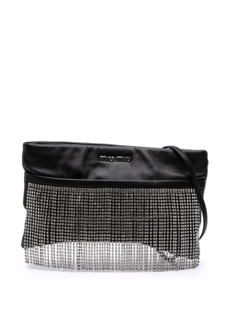 Miu Miu Pre-Owned 2010-2025 Nappa Crystal Fringe crossbody bag