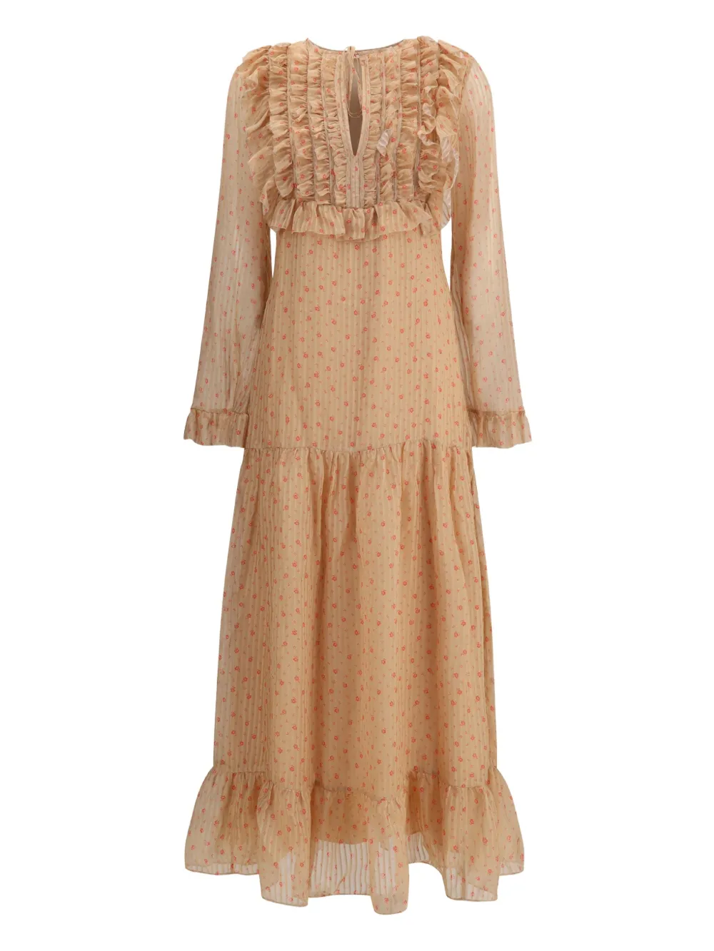 Isabel floral-print ruffled maxi dress