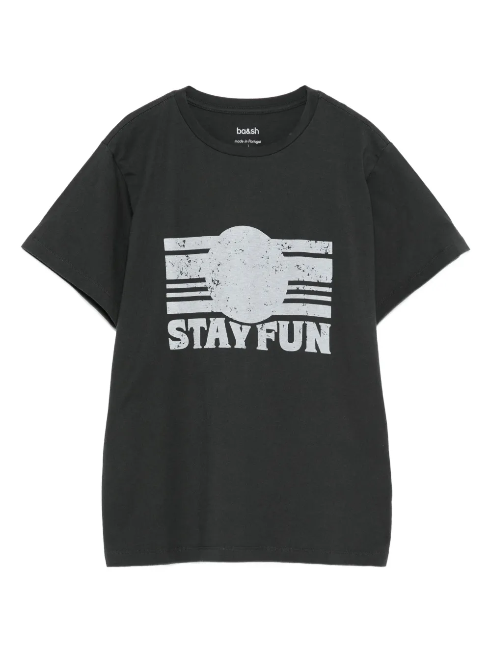 Ba&sh Graphic-print Cotton T-shirt In Gray