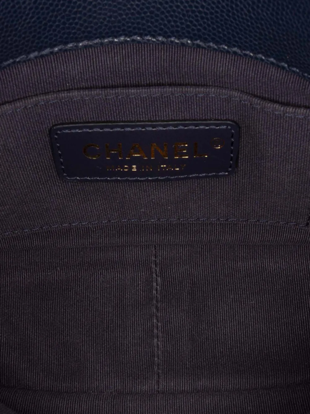 Pre-owned Chanel 2021-2025 Mini Caviar Twist Your Buttons Flap Crossbody Bag In Blue