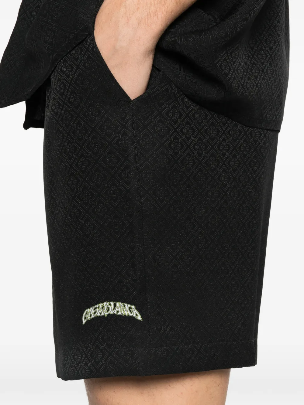 Casablanca Zijden shorts Zwart