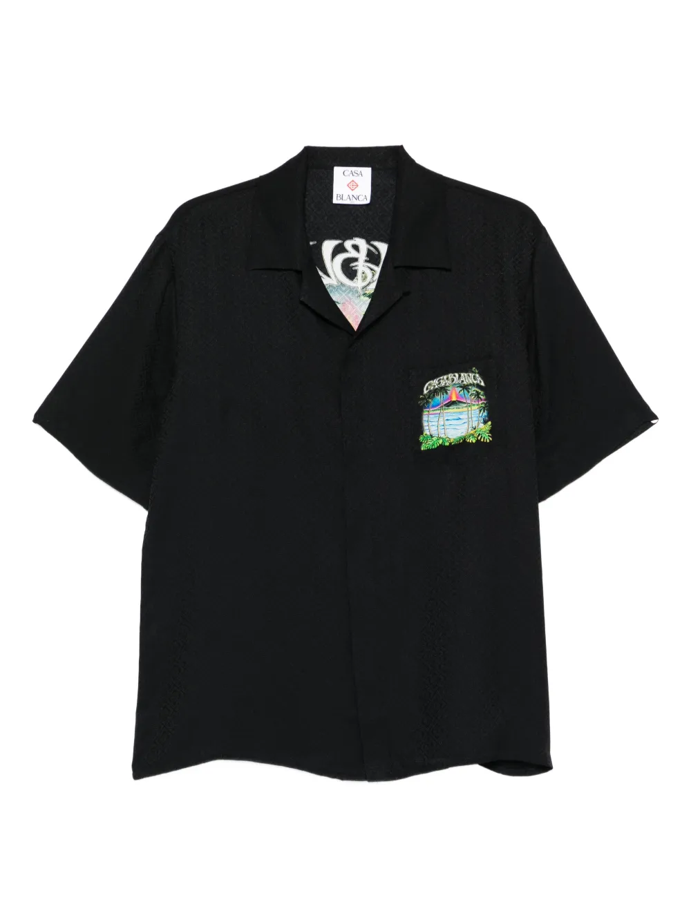 Casablanca short-sleeve graphic shirt - Schwarz