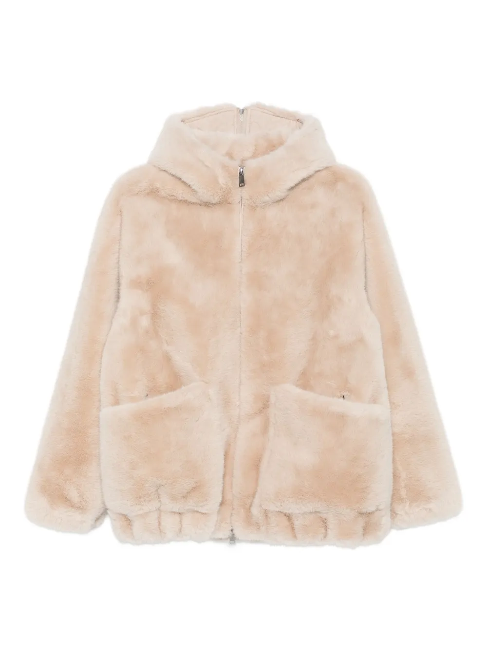Urbancode Hooded Zip-front Jacket In Neutral
