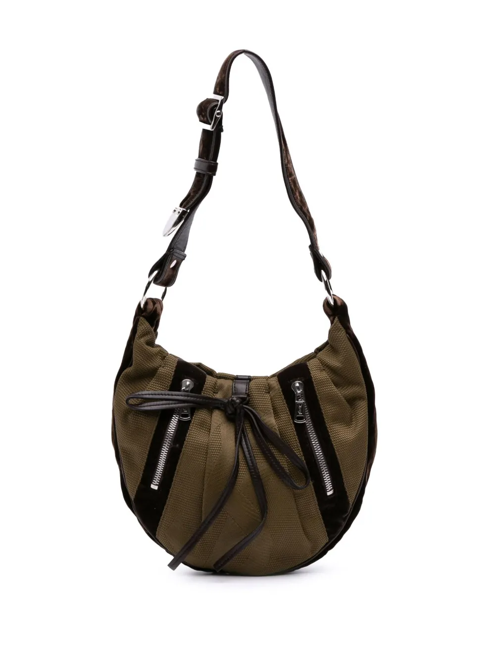 2000-2012 Canvas and Velvet Rive Gauche Pleated hobo bag