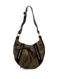 Saint Laurent Pre-Owned 2000-2012 Canvas and Velvet Rive Gauche Pleated hobo bag - Green
