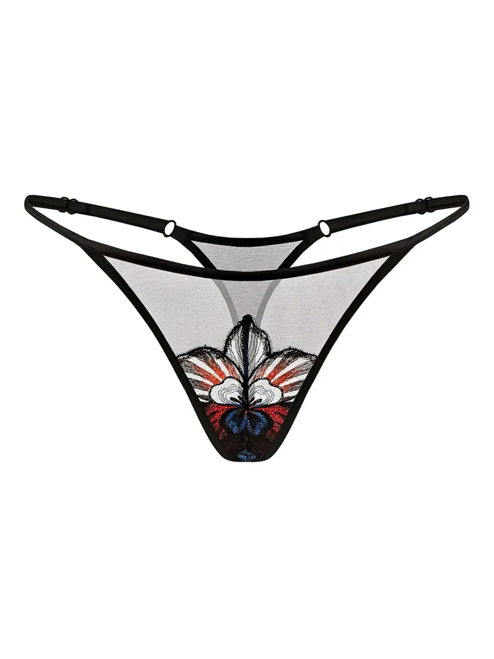 Zhilyova embroidered mesh thong | Blue | Image 1