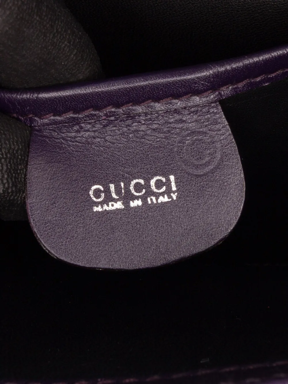 Pre-owned Gucci 20th Century Croc Embossed Leather Broadway Envelope Shoulder Bag In Purple
