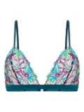 Zhilyova Maris floral-embroidered triangle bralette - Green