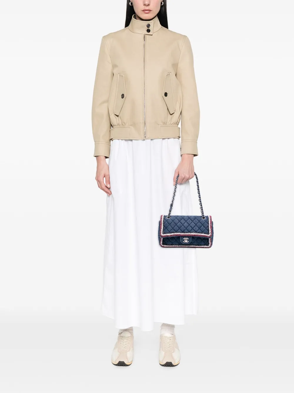 CHANEL Pre-Owned 2018-2019 Quilted Denim Classic Single Flap shoulder bag | Pre-Owned | Image 2