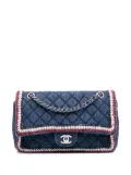 CHANEL Pre-Owned 2018-2019 Quilted Denim Classic Single Flap shoulder bag - Blue