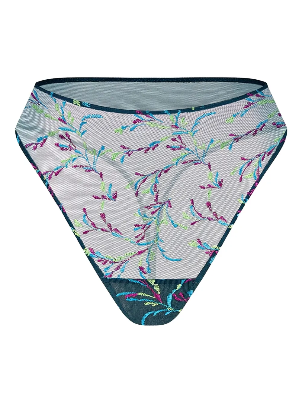 Zhilyova Maris high-waisted floral thong | Green | Image 1