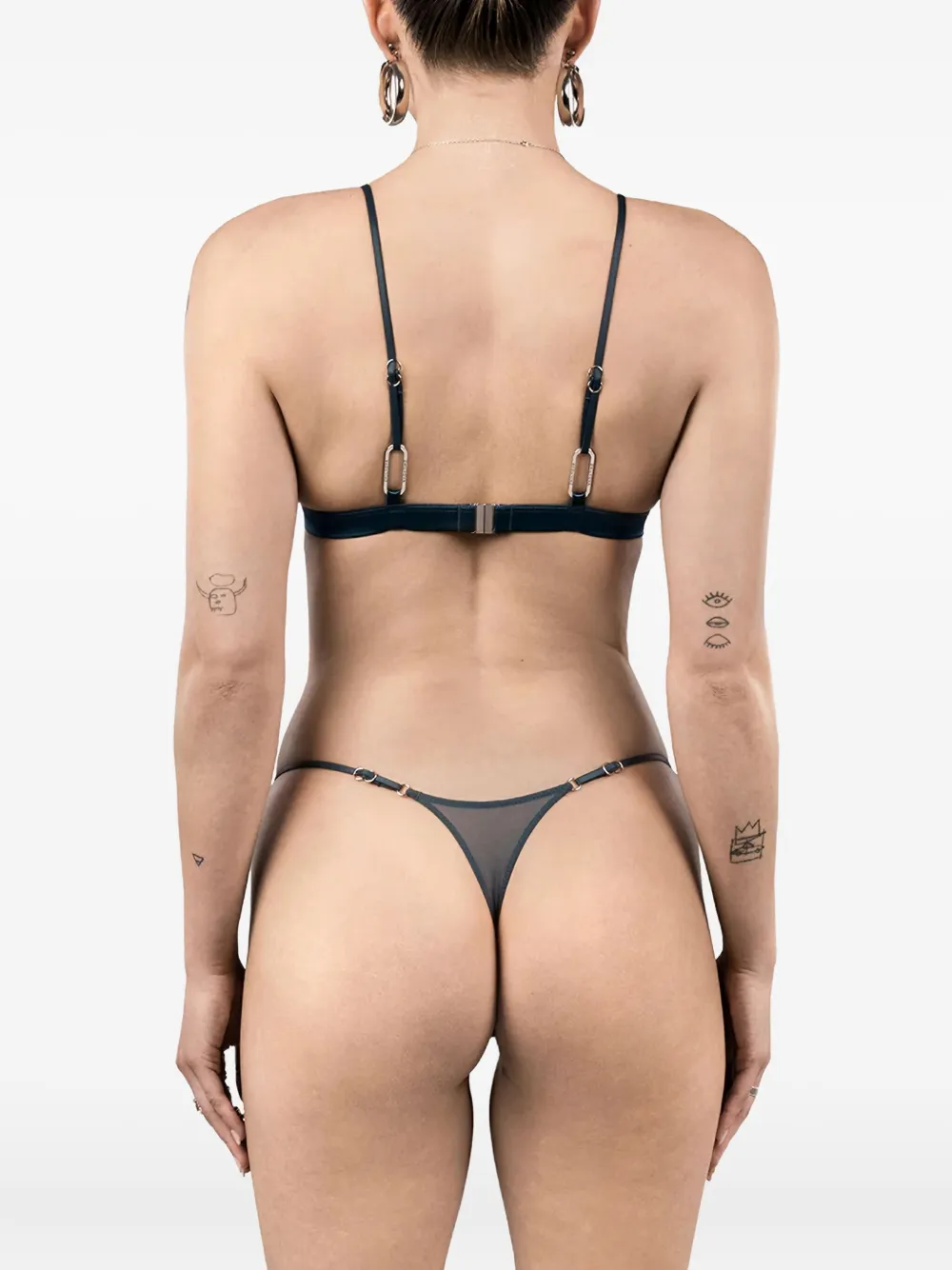 Zhilyova Floral Embroidered G-string In Multi