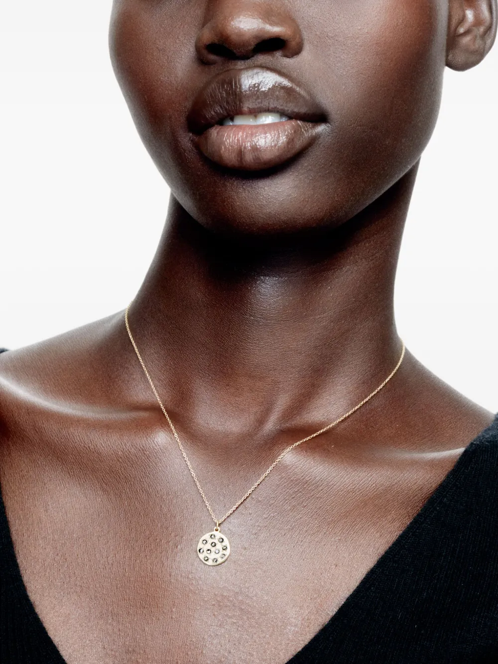 Brooke Gregson 14k Yellow Gold Mini Mars Diamonds Necklace In Gold