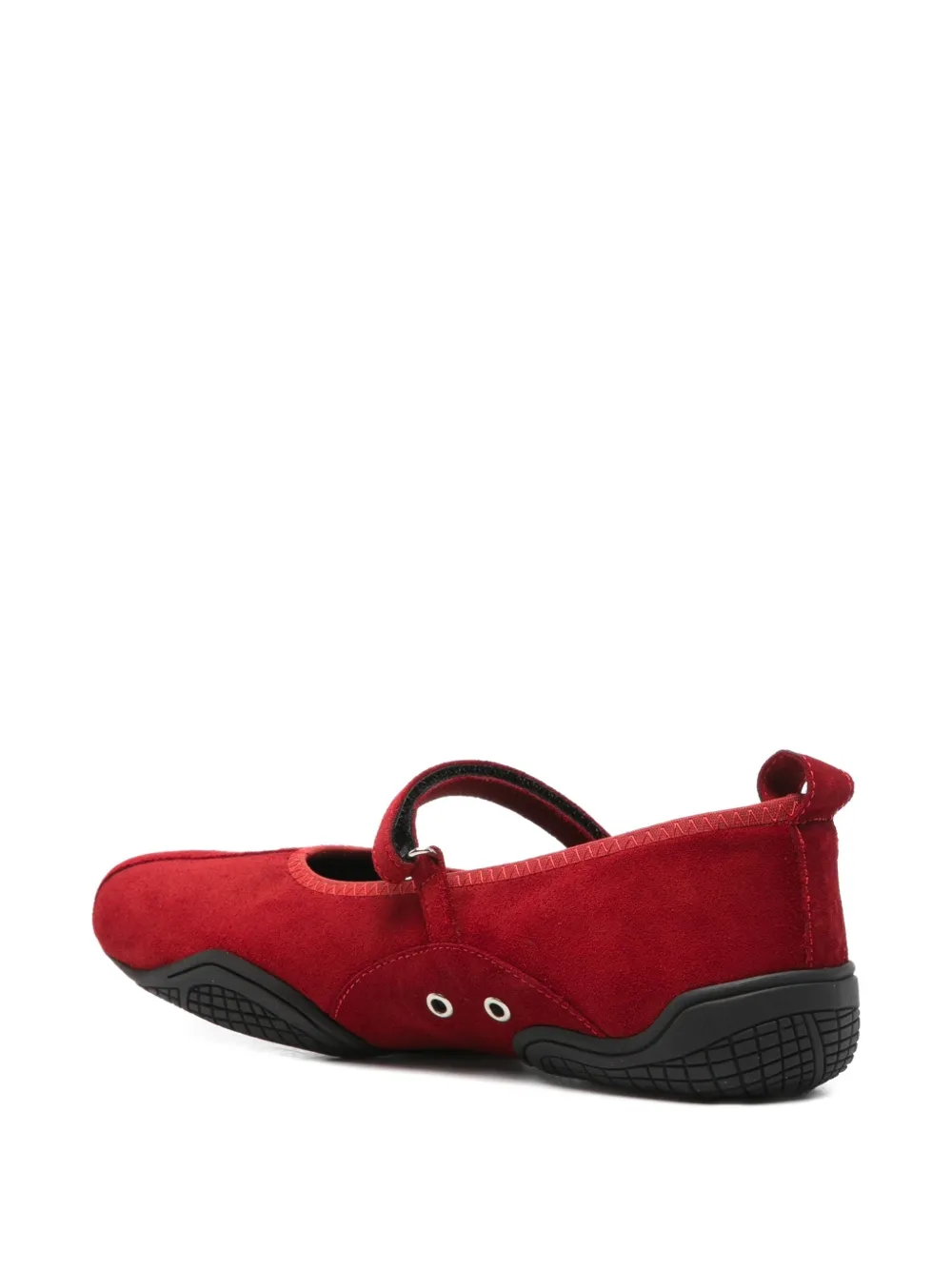 Nicole Saldaña Sophie Suede Ballet Flats In Red