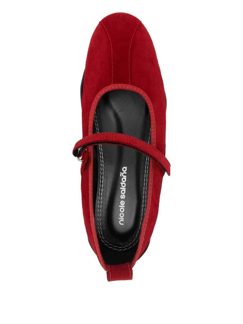 Nicole Saldaña Sophie Suede Ballet Flats In Red