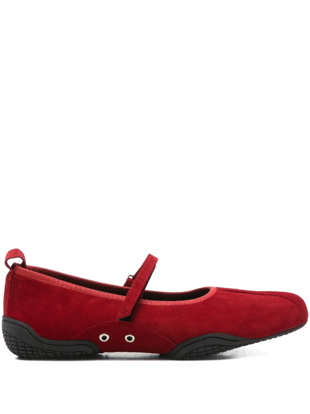 Nicole Saldaña Sophie Suede Ballet Flats In Red