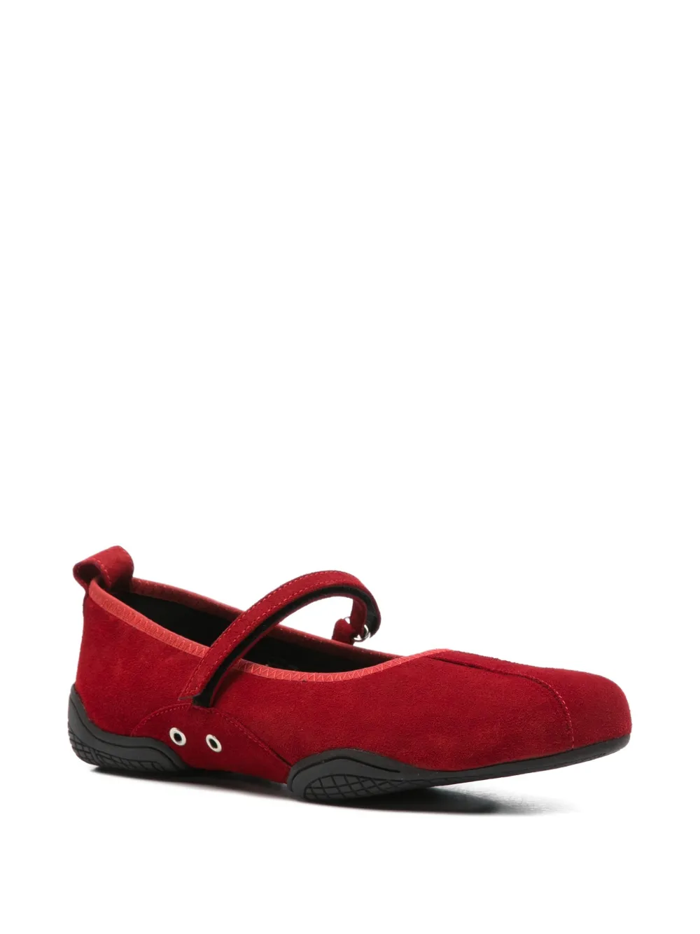 Nicole Saldaña Sophie Suede Ballet Flats In Red