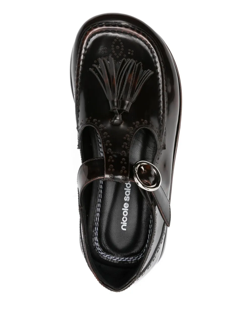 Nicole Saldaña tassel-embellished platform loafers Brown