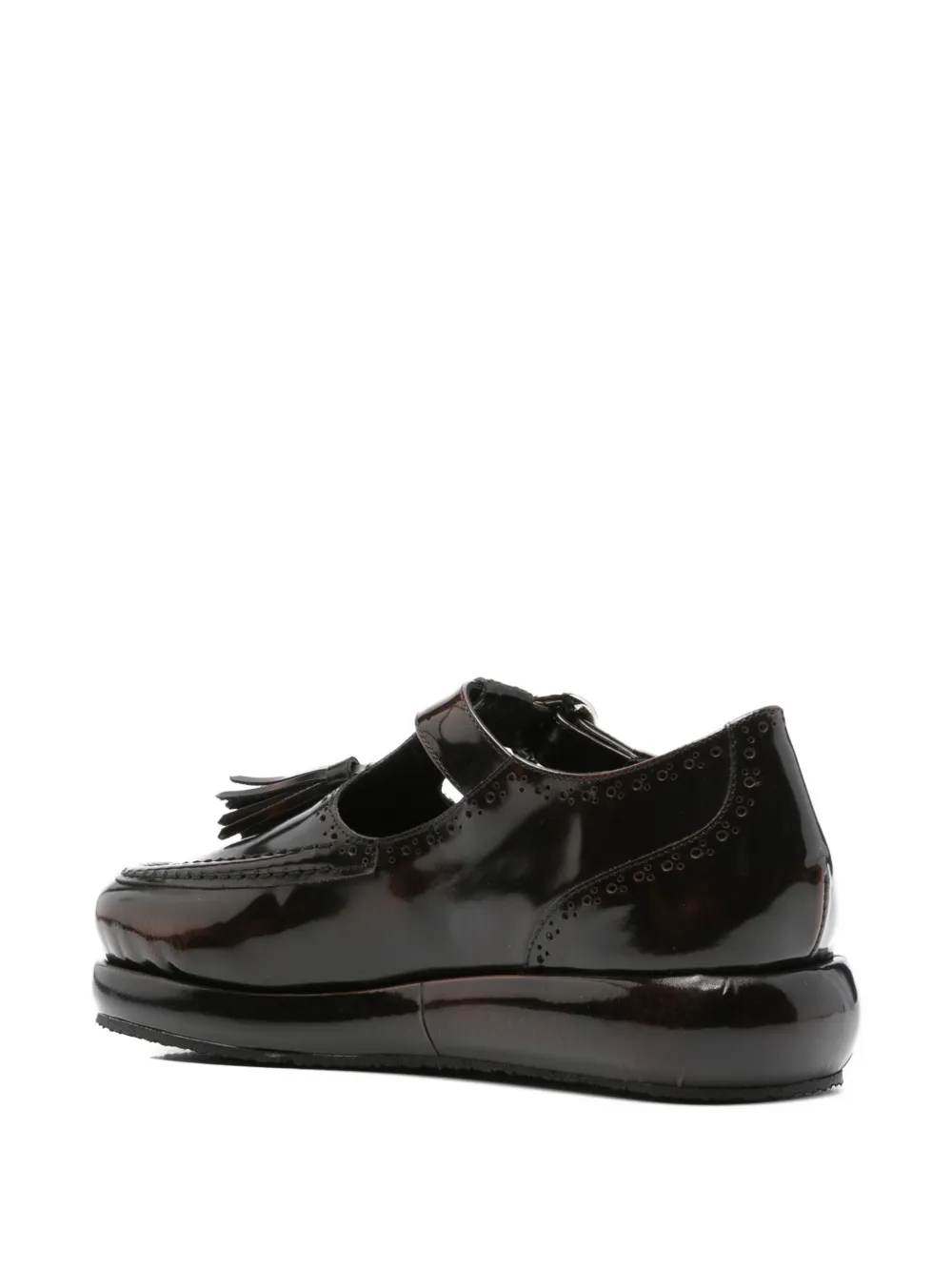 Nicole Saldaña tassel-embellished platform loafers Brown