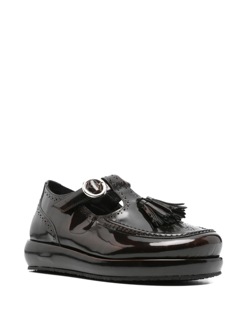 Nicole Saldaña tassel-embellished platform loafers Brown