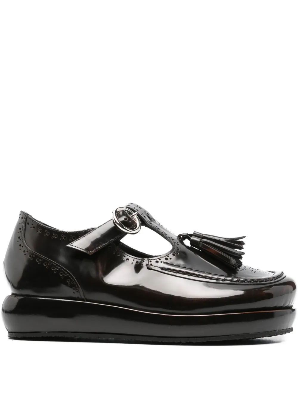 Nicole Saldaña tassel-embellished platform loafers Brown