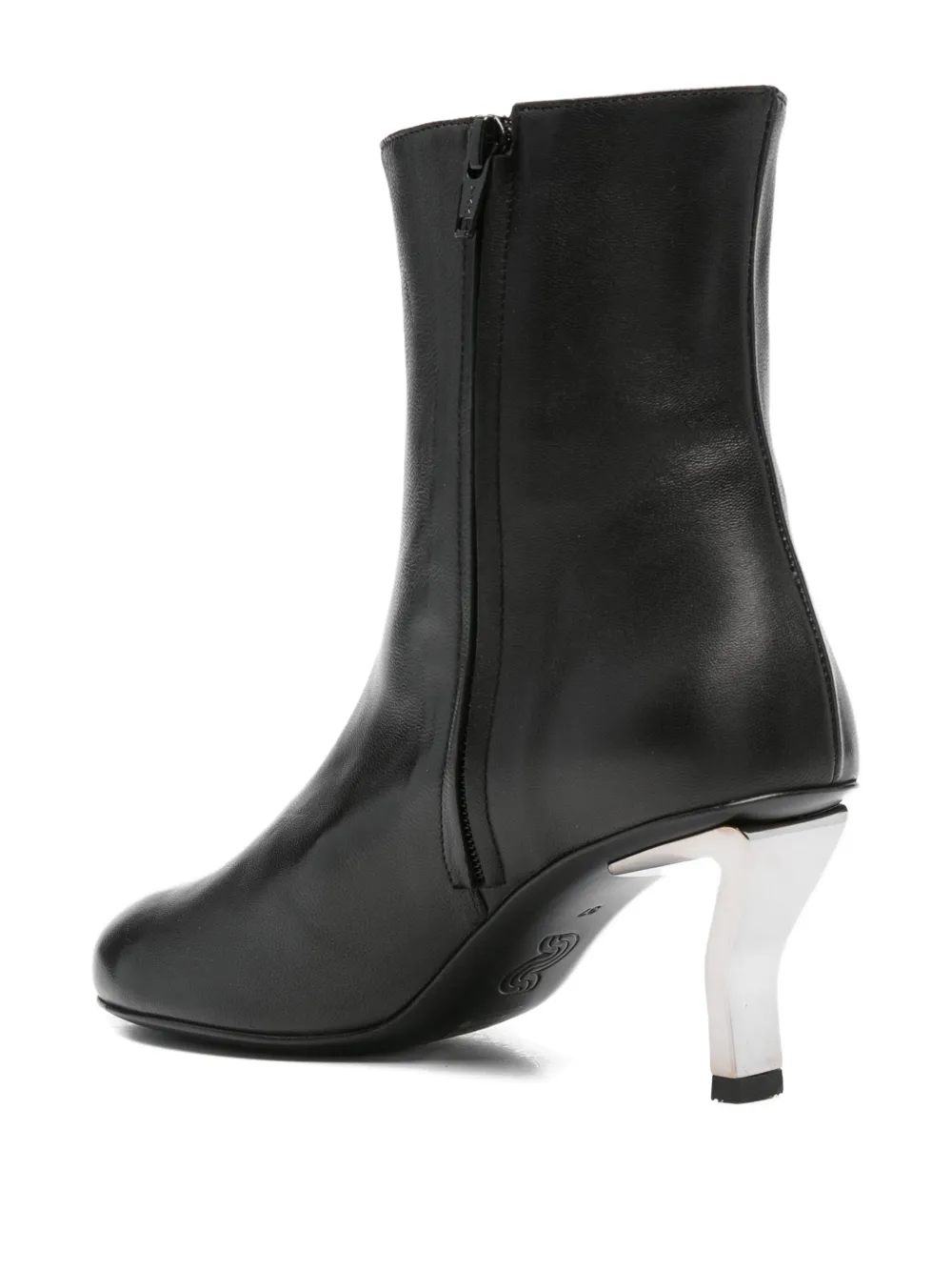 Nicole Saldaña Sculpted-heel Ankle Boots In Black