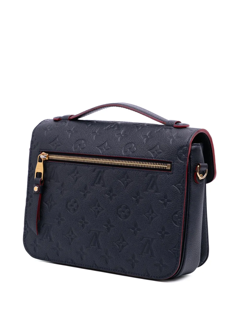 Pre-owned Louis Vuitton 2019 Monogram Empreinte Pochette Metis Satchel In Blue