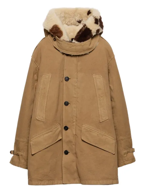 Prada hooded shearling-trimmed parka