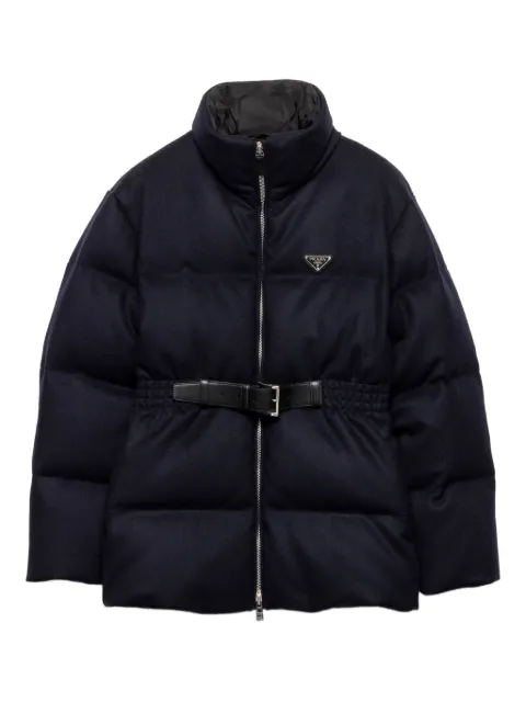 Prada belted puffer jacket