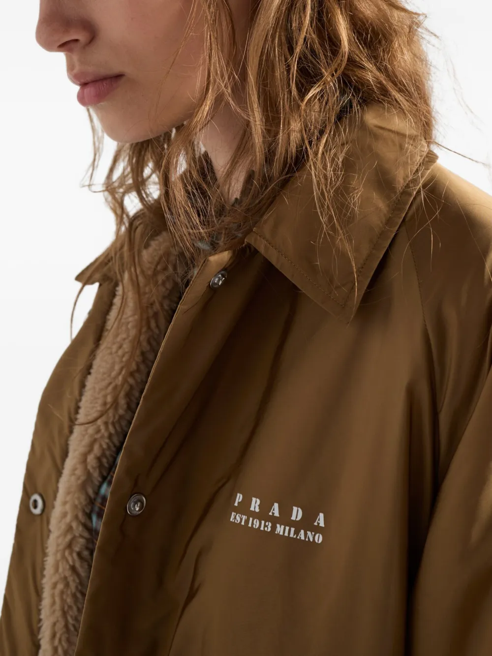 Prada Lightweight Re-nylon Blouson Jacket In Brown