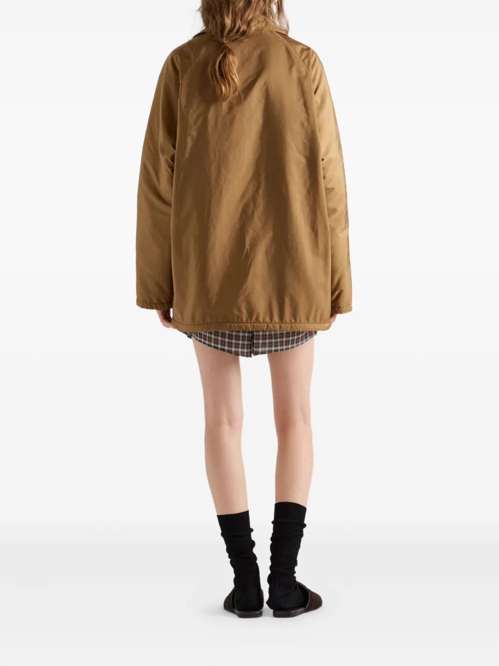 Prada Lightweight Re-nylon Blouson Jacket In Brown
