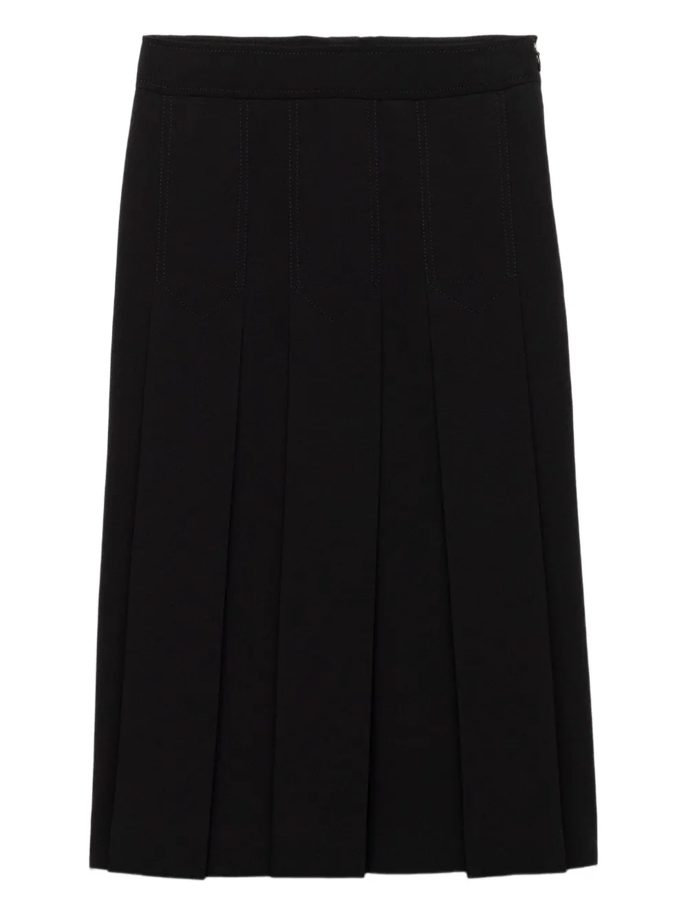 Prada pleated-panel midi skirt | Black | Image 1