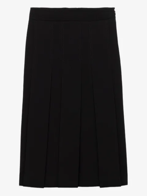 Prada pleated-panel midi skirt