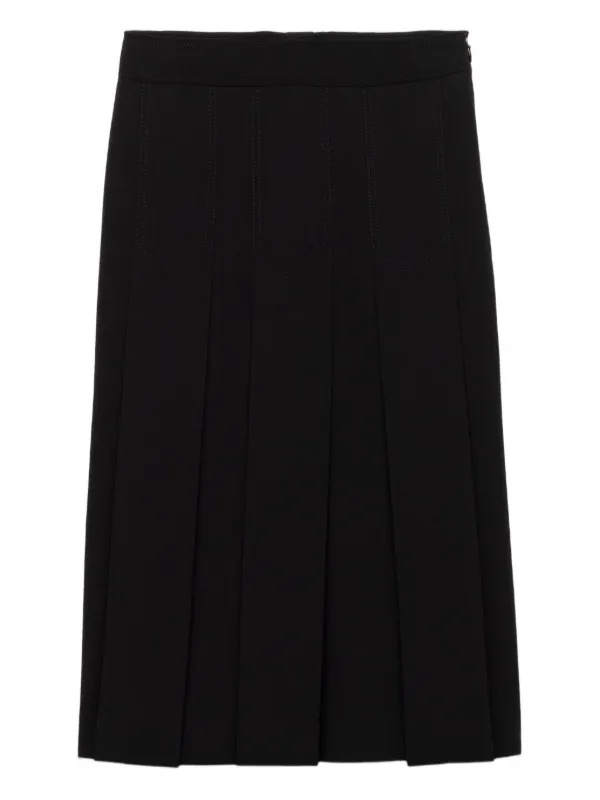 Prada プリーツパネル スカート | ブラック | FARFETCH JP