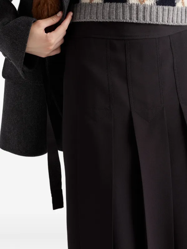 Prada プリーツパネル スカート | ブラック | FARFETCH JP