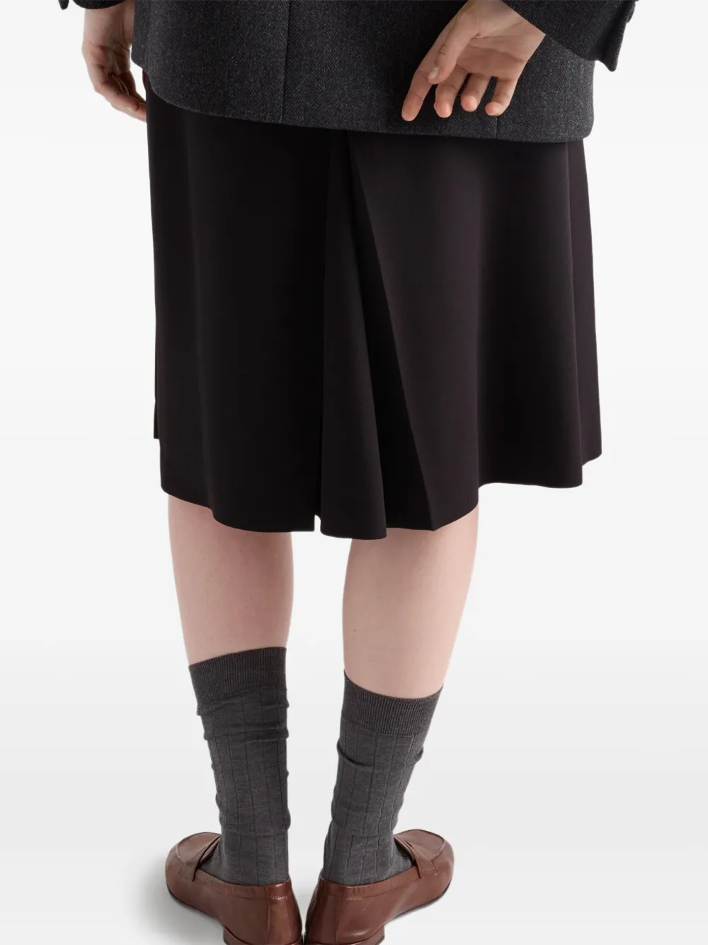 Prada Midi-jurk met geplooid vlak Zwart