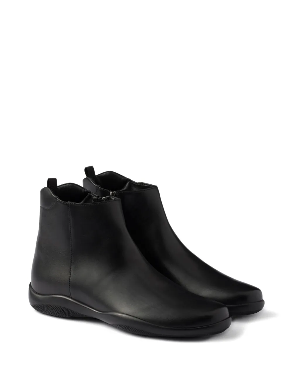 Prada leather ankle boots Black