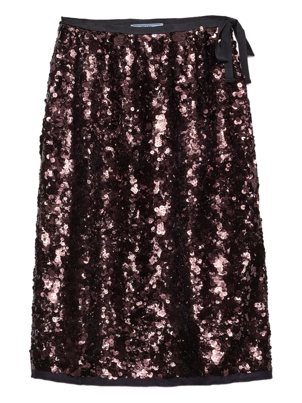 Prada sequin-embellished ribbon-tied skirt Bruin