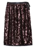 Prada sequin-embellished ribbon-tied skirt - Brown
