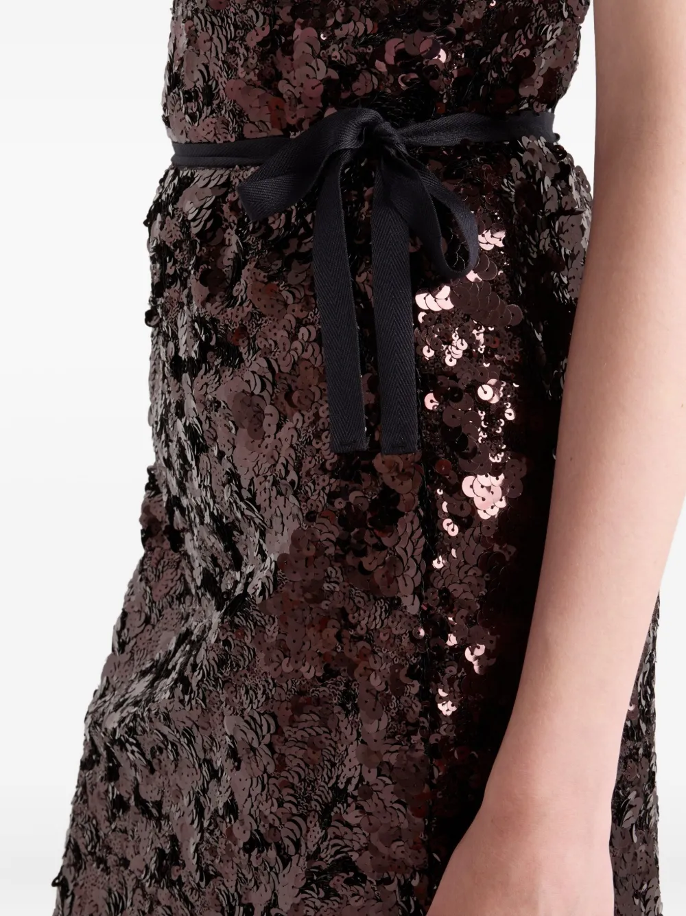 Prada sequin-embellished ribbon-tied skirt Bruin