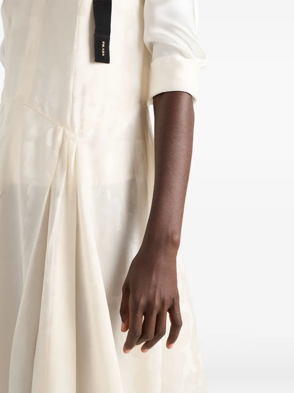 Prada floral jacquard midi dress Wit