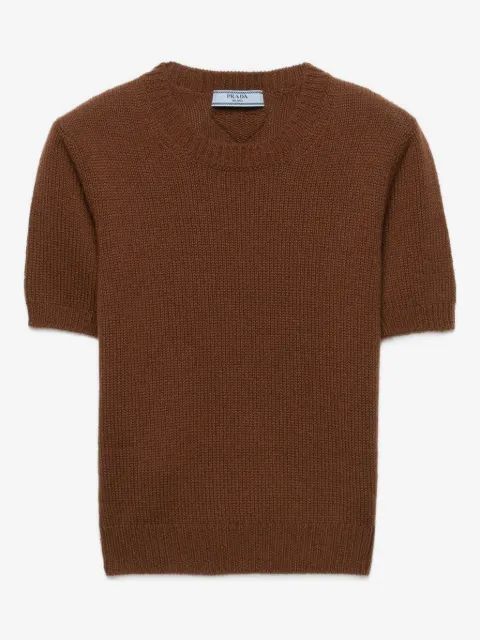Prada ribbed short-sleeve sweater