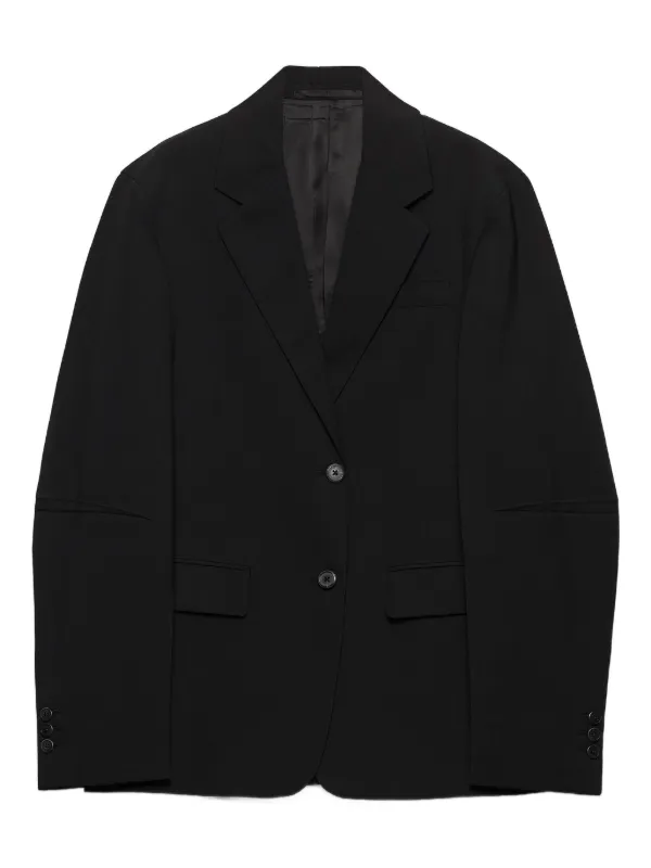 PRADA ウールジャケット　ブラック Prada ノッチドラペル ウールジャケット | ブラック | FARFETCH JP