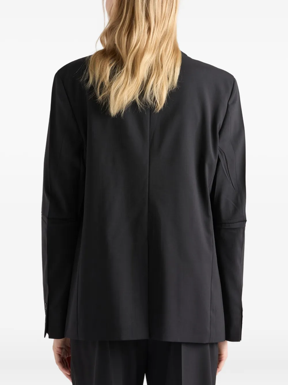 Prada notch-lapel wool blazer Zwart